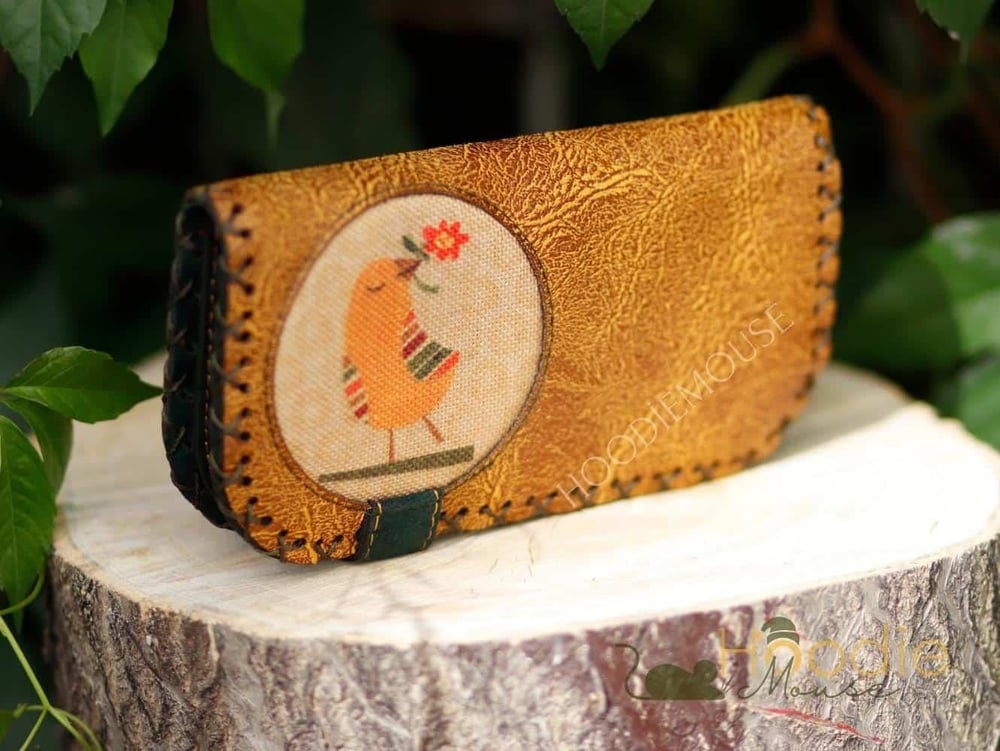 Kuş Figürlü Büyük Cüzdan Etnik Bohem Retro Vintage Style - HARDAL