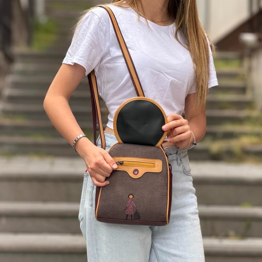 Kuş Figürlü Küçük Postacı Omuz Çantası Etnik Bohem Style - Bordo