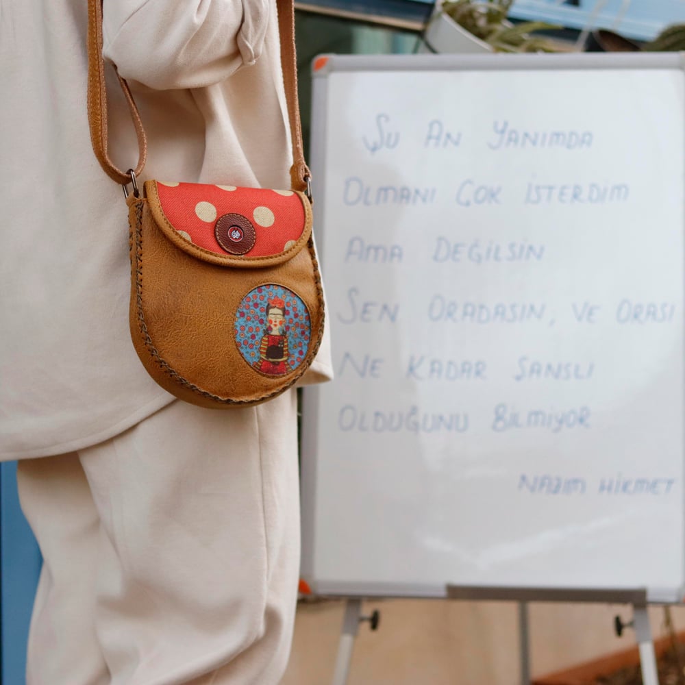 Mavi Frida Çapraz Örgülü Kol Çantası Etnik Bohem Style - Hardal