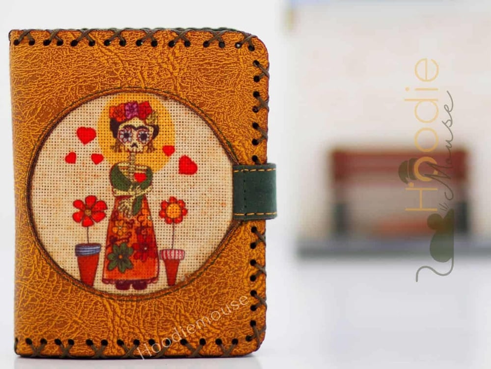 Mexican F. Kahlo Figürlü Küçük Cüzdan Etnik Bohem Retro Style - Hardal