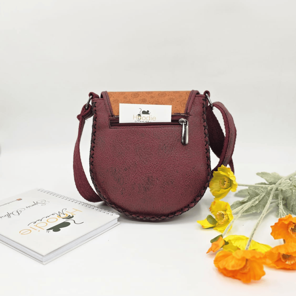 Rakun Figürlü Çapraz Örgülü Kol Çantası Etnik Bohem Style - Bordo