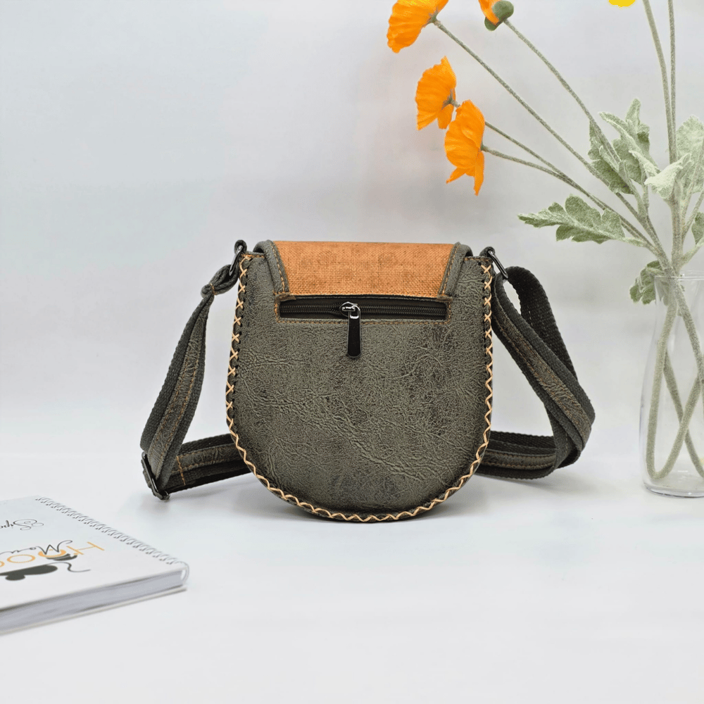 Rakun Figürlü Çapraz Örgülü Kol Çantası Etnik Bohem Style - Yesil