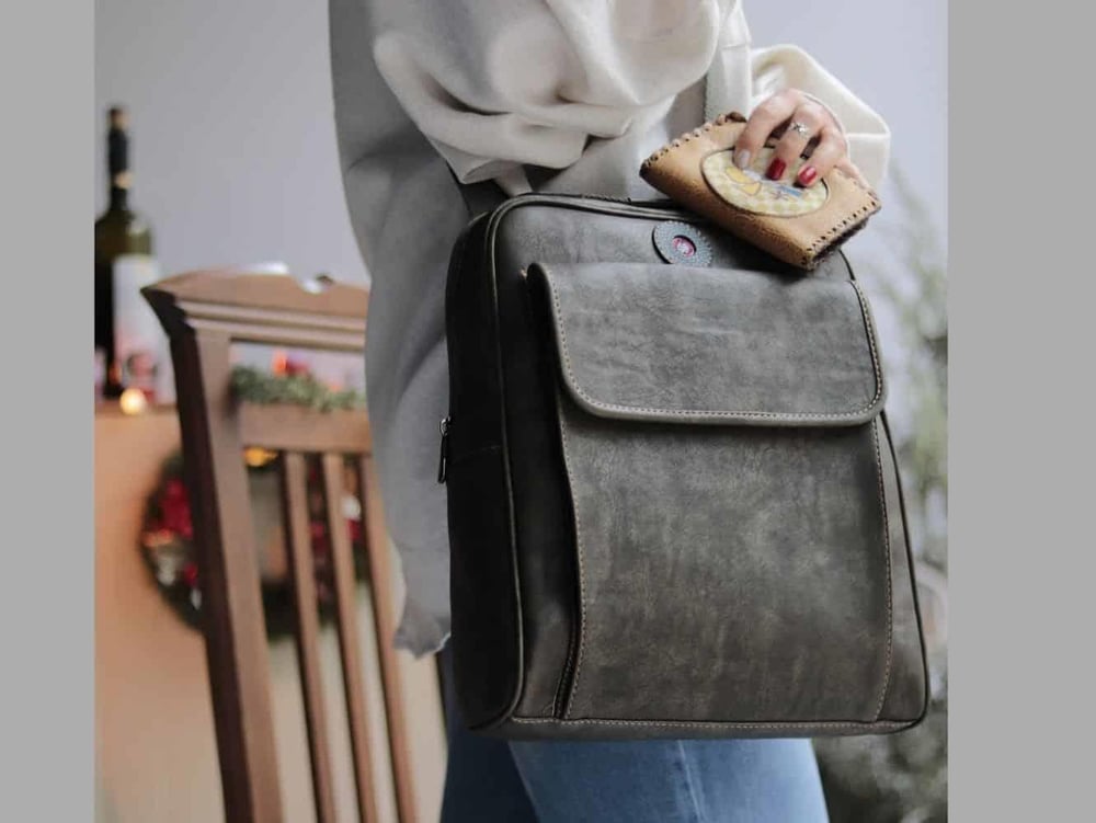 Sade Desen Unisex Gri Çanta, YKüçük Prens Hardal Cüzdan Hem Sırt Hem Capraz Hem Elde Etnik Bohem Style KOMBIN