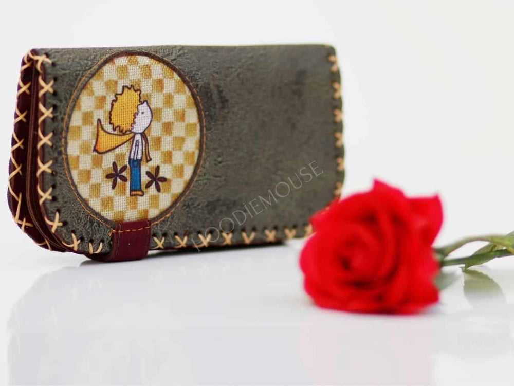 Y.Küçük Prens Figürlü Büyük Cüzdan Etnik Bohem Retro Vintage Style - YESİL