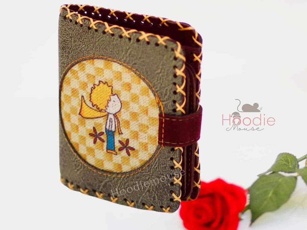 Y. Küçük Prens Figürlü Küçük Cüzdan Etnik Bohem Retro Style - Yesil