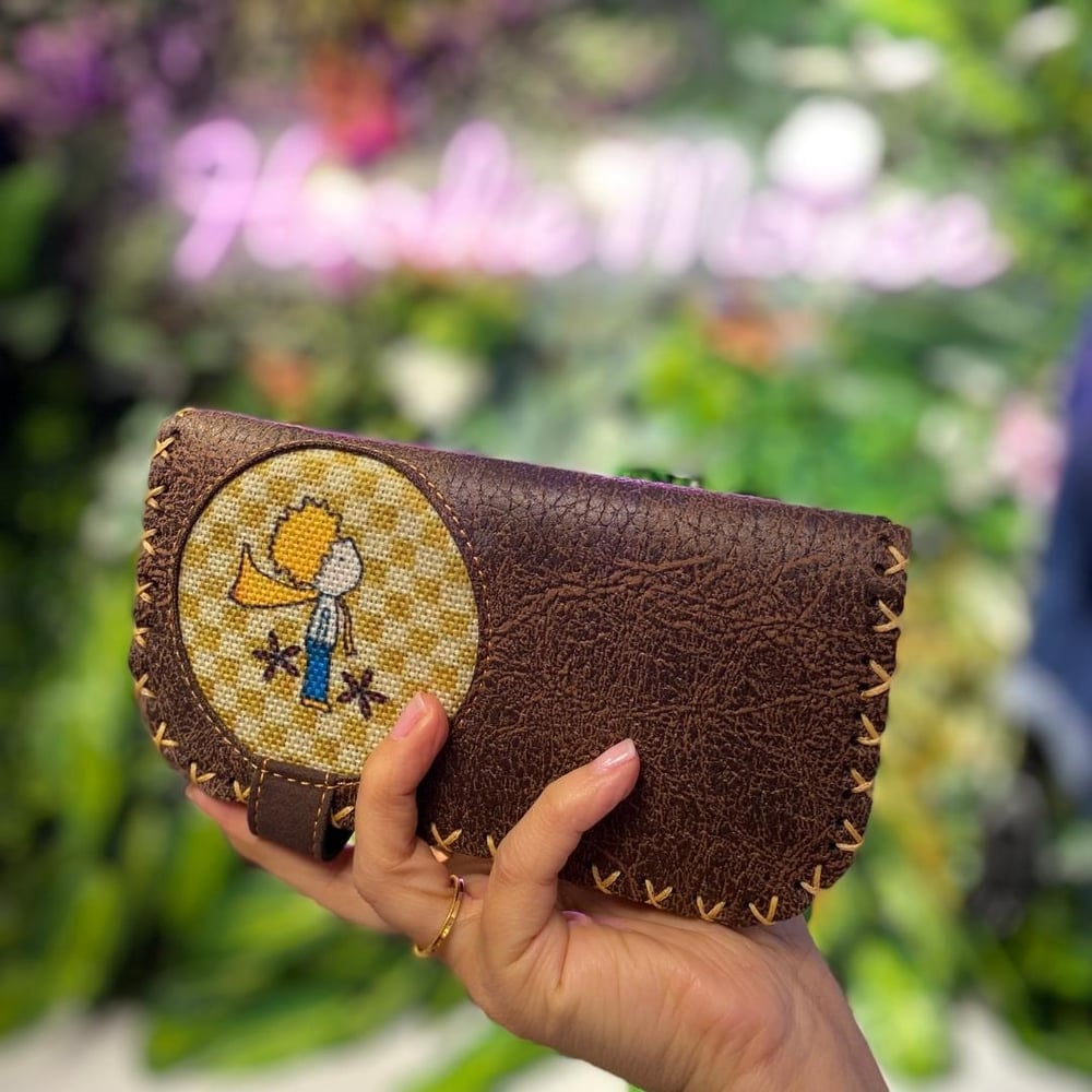 Y.Küçük Prens Figürlü Büyük Cüzdan Etnik Bohem Retro Vintage Style - KAHVE