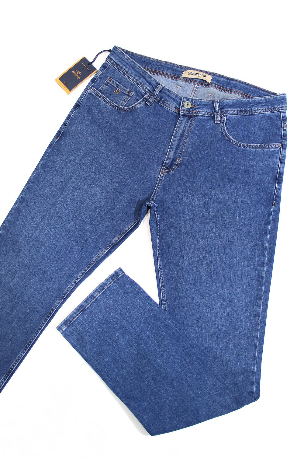 LACARINOYüksek Bel Boru Paça Battal Kesim Blue Erkek Jean Pantolon