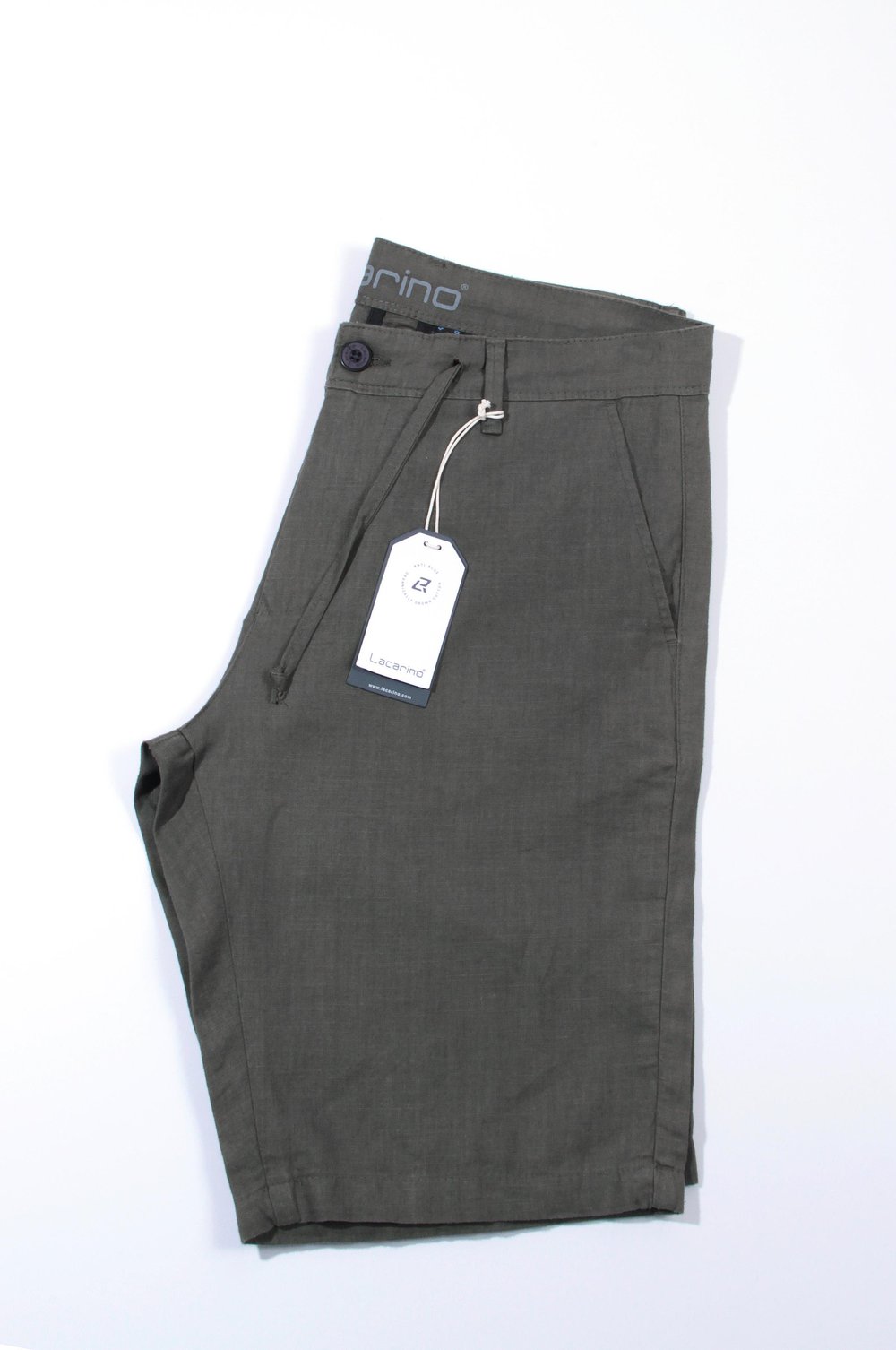 LACARINOİp Detaylı Arka Cep Düğmeli Haki Erkek Keten Capri