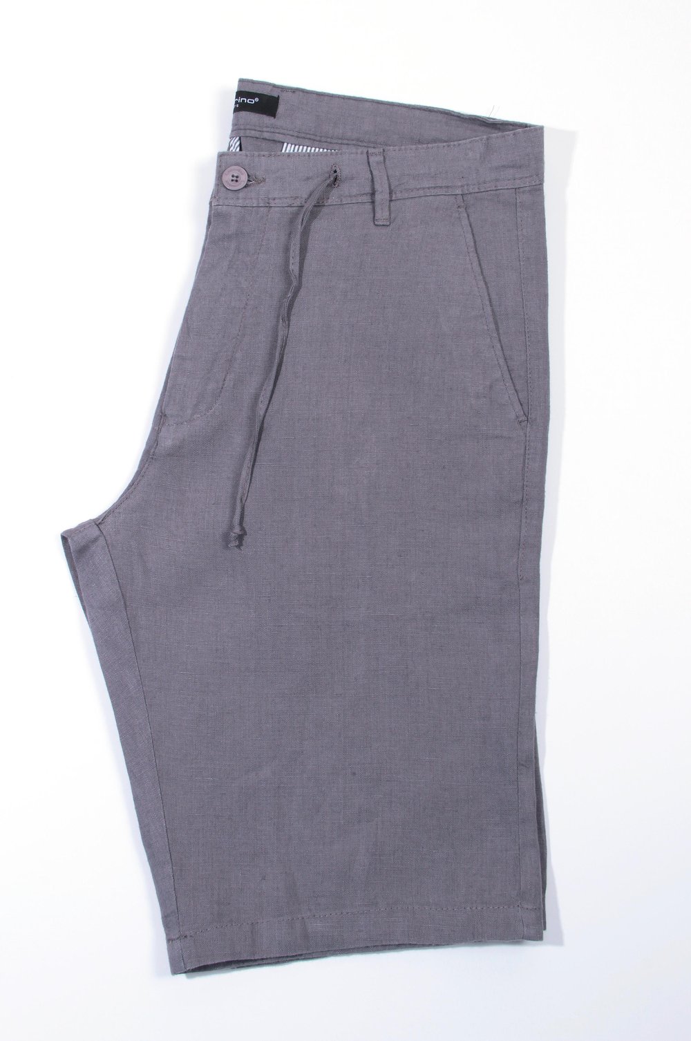 LACARINOİp Detaylı Arka Cep Düğmeli Dark Grey Erkek Keten Capri