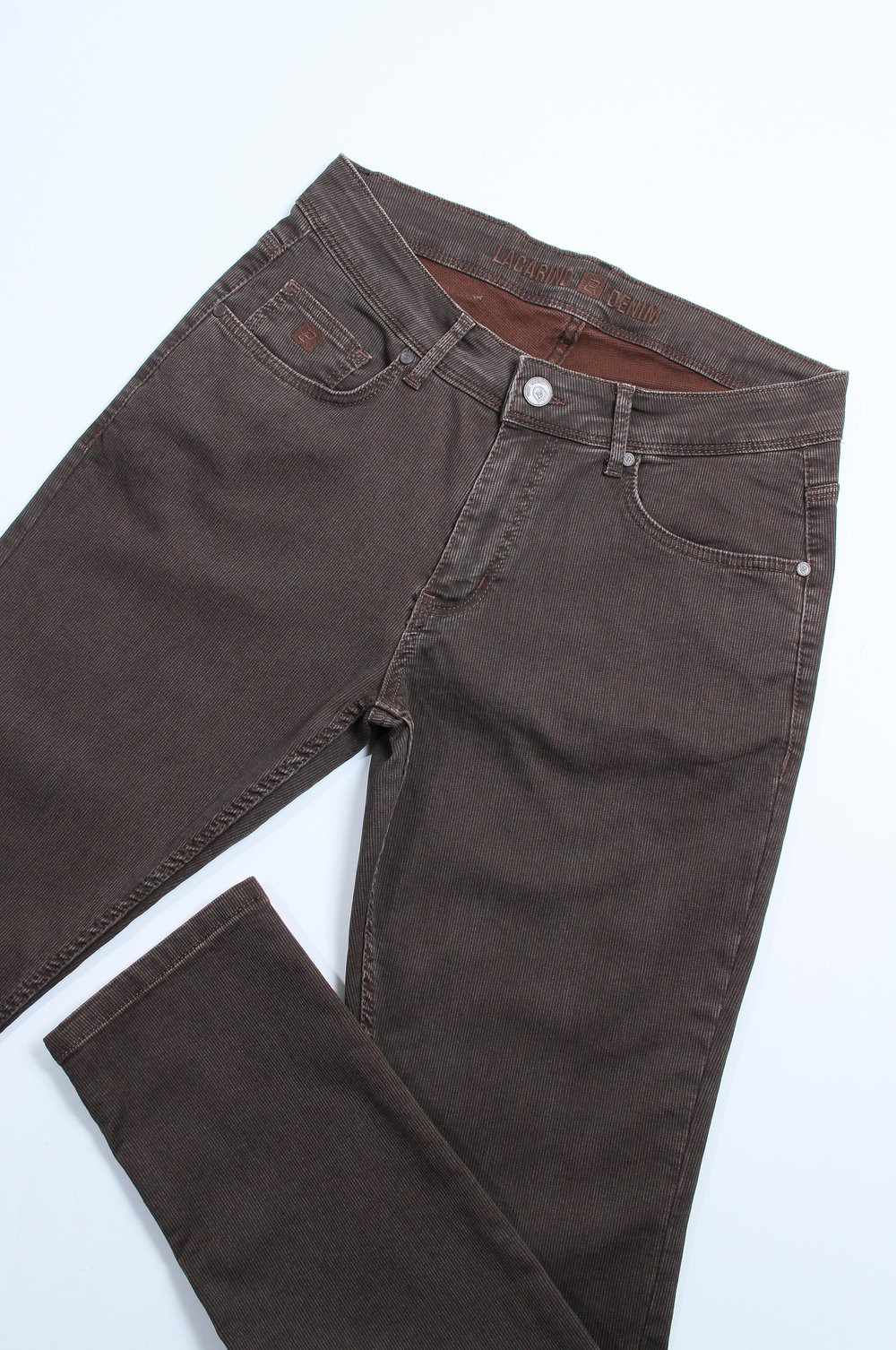 LACARINOYüksek Bel Dar Paça Kahve Jean Pantolon