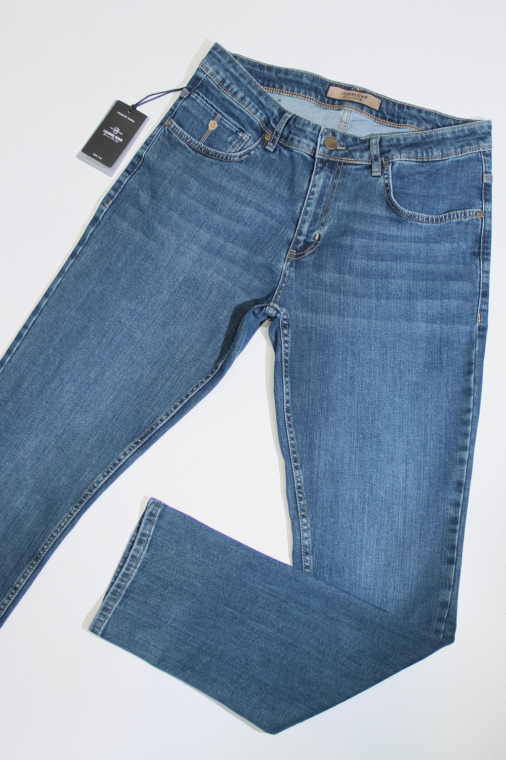 LACARINOYüksek Bel Dar Paça Green Jean Pantolon