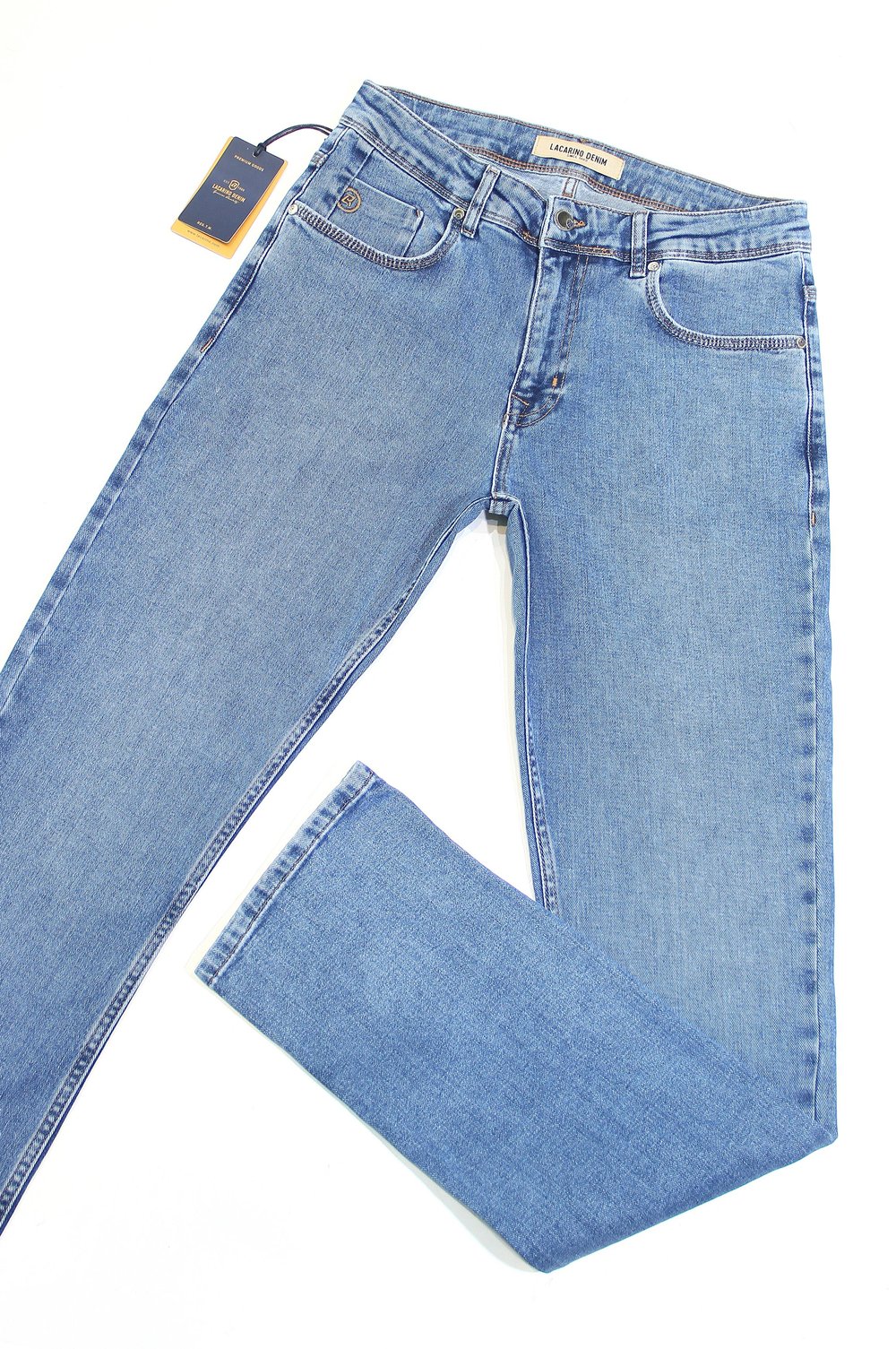 LACARINOYüksek Bel Boru Paça Ice Blue Erkek Jean Pantolon