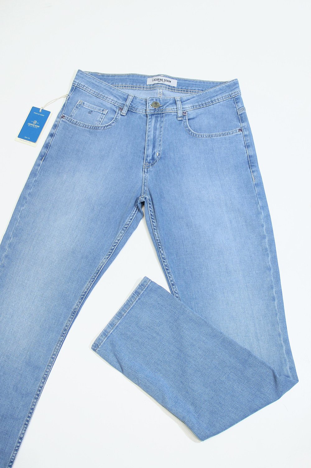 LACARINOYüksek Bel Boru Paça Ice Blue Erkek Jean Pantolon