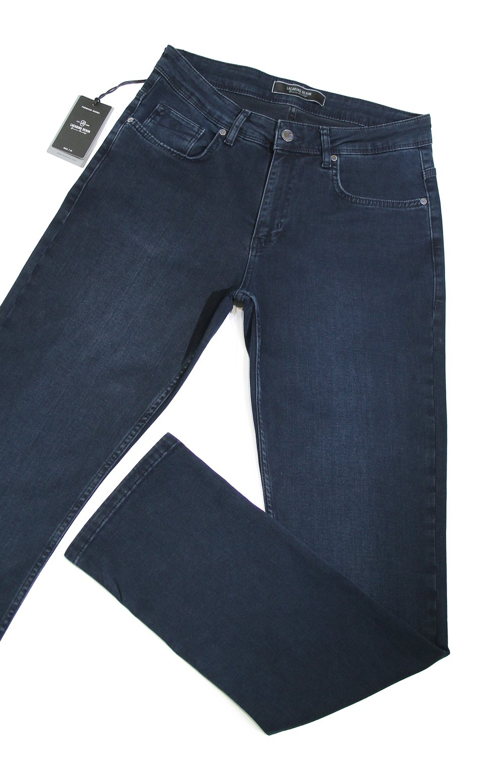 LACARINOYüksek Bel Boru Paça Blue Black Erkek Jean Pantolon