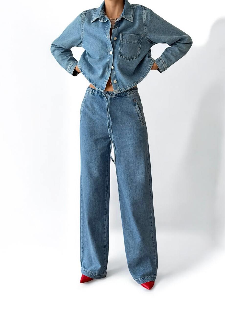 LACARINOKadın Yüksek Bel Bol Kesim Light Blue Jean Pantolon