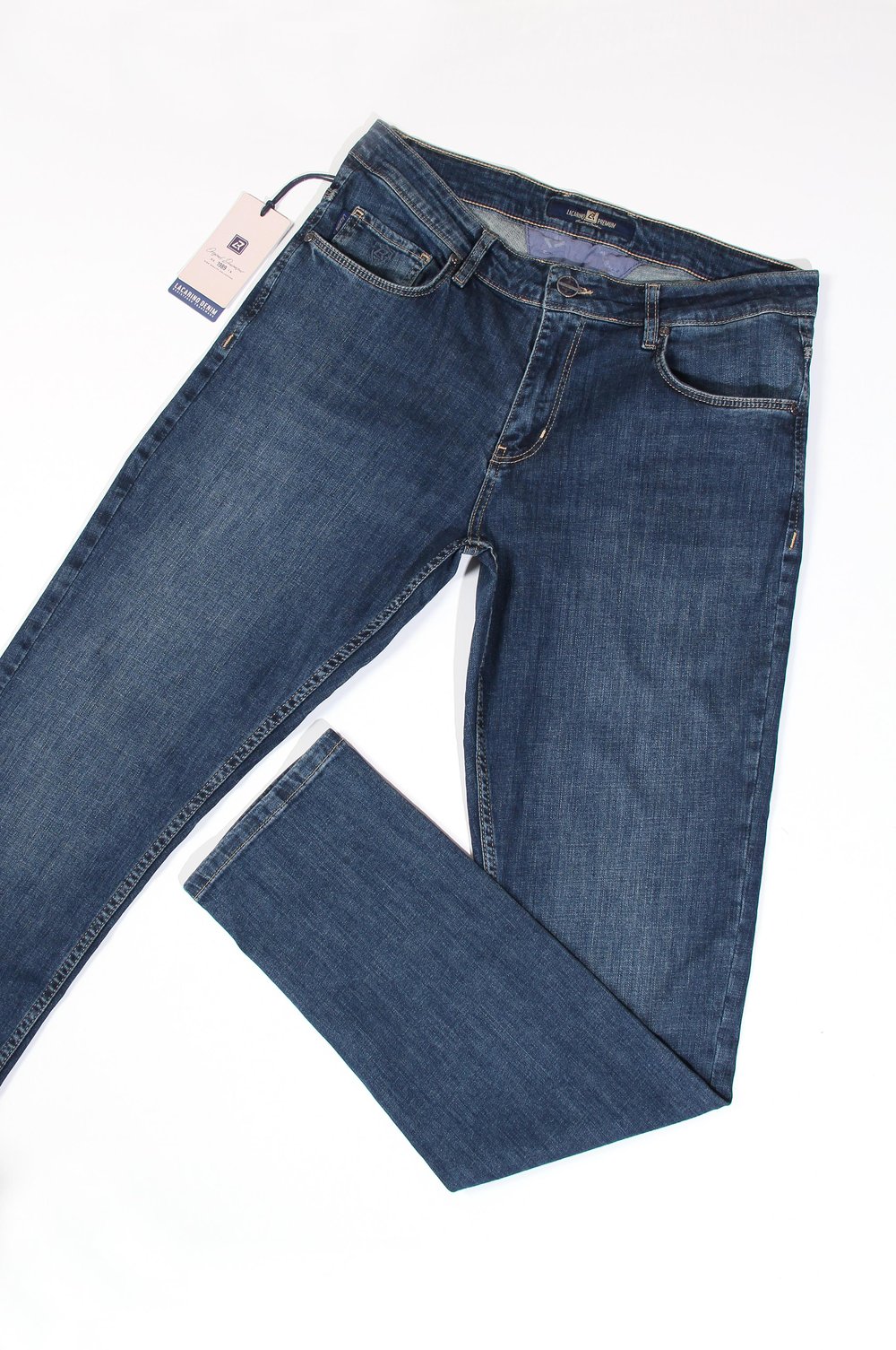 LACARINOYüksek Bel Dar Paça Dark Blue Jean Pantolon