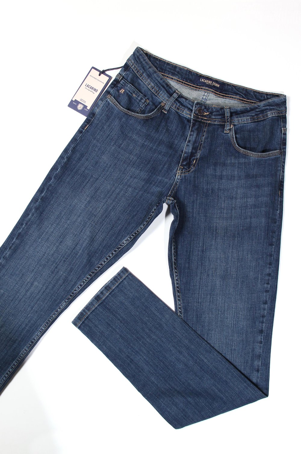 LACARINOYüksek Bel Boru Paça Dark Blue Jean Pantolon