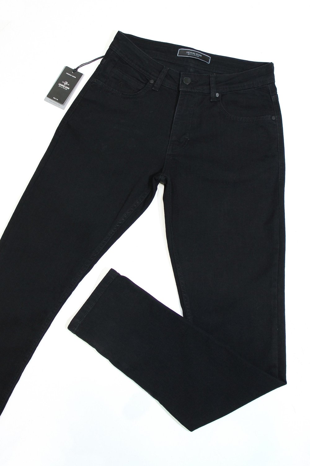 LACARINOYüksek Bel Dar Paça Black Black Erkek Jean Pantolon