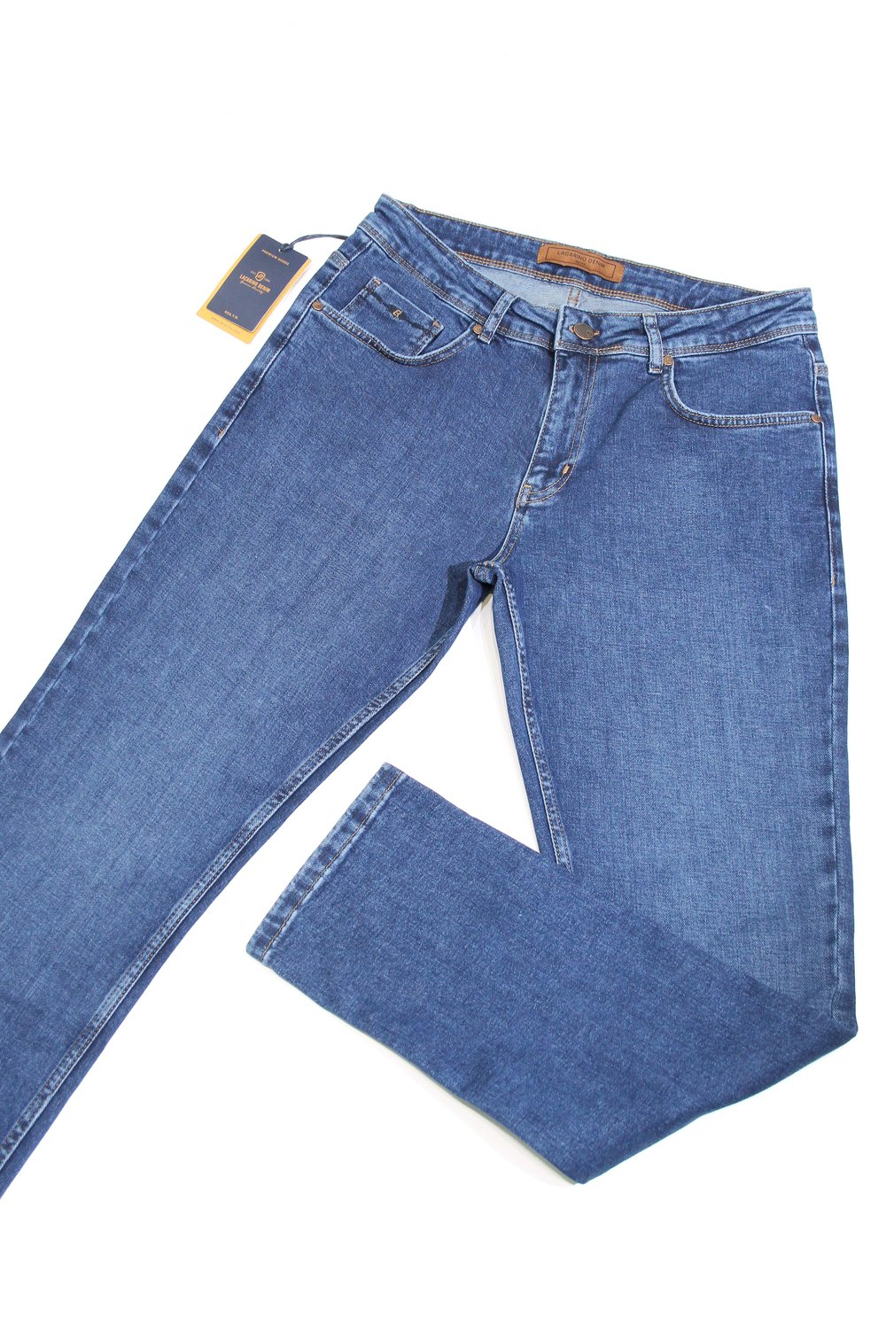 LACARINOYüksek Bel Dar Paça Ocean Blue Erkek Jean Pantolon 