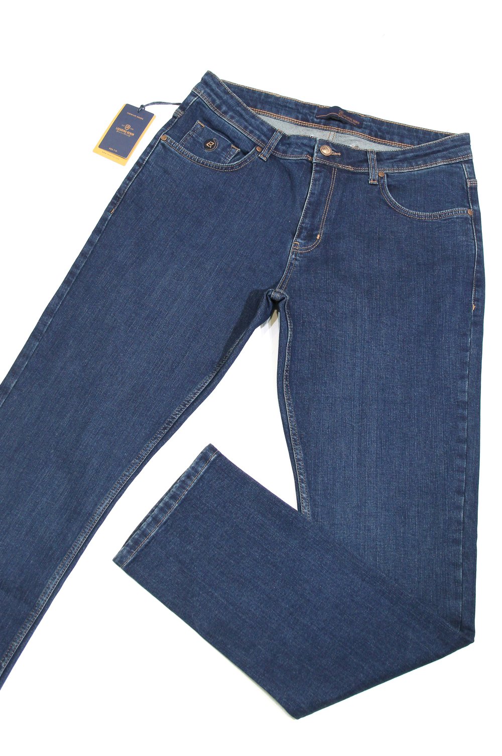 LACARINOYüksek Bel Boru Paça Battal Kesim Dark Blue Jean Pantolon