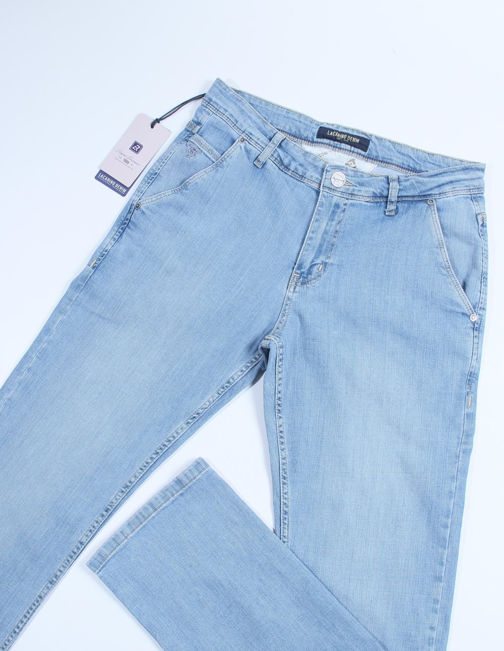 LACARINOYüksek Bel Yarım Boru Paça Light Blue Jean Pantolon