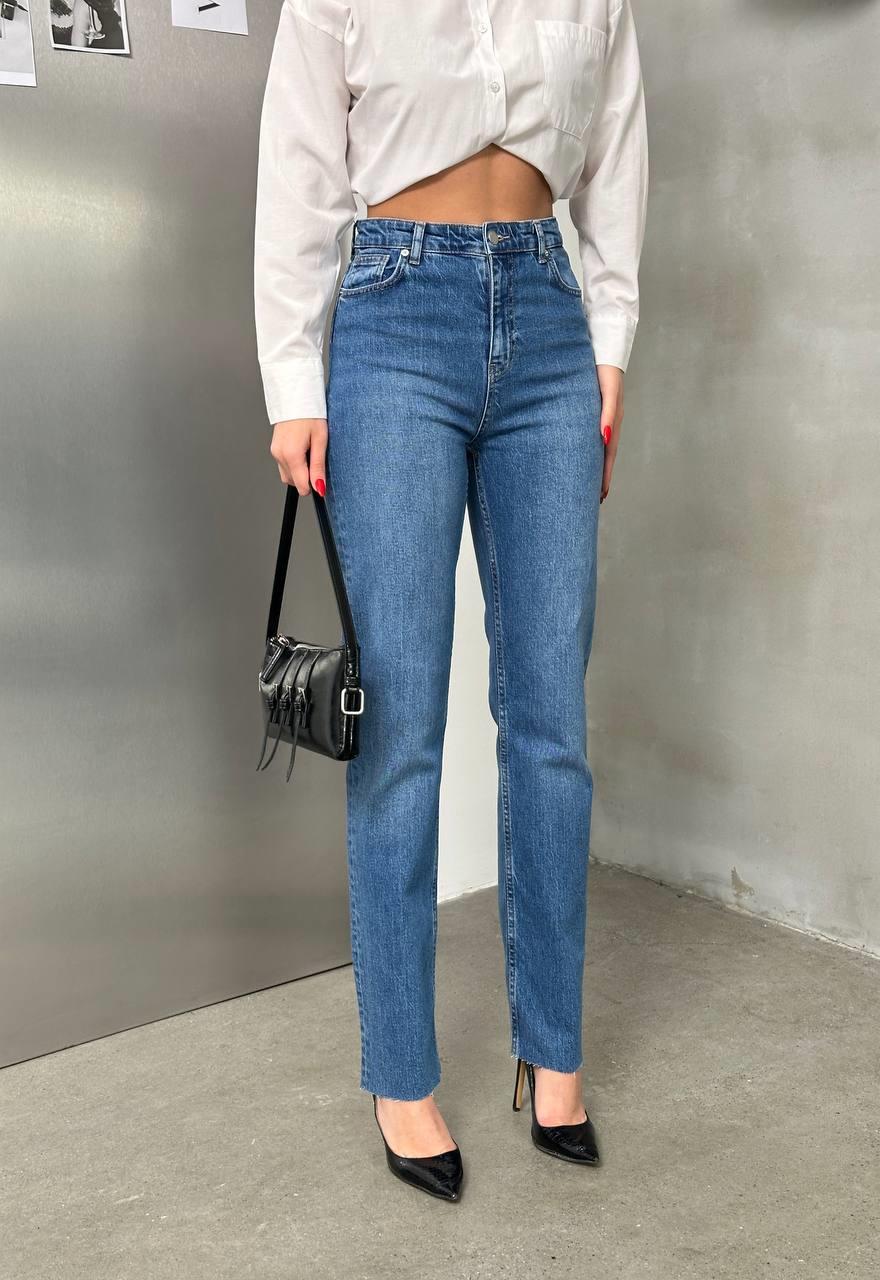 LACARINOYüksek Bel Paça Detaylı Blue Jean Patnolon