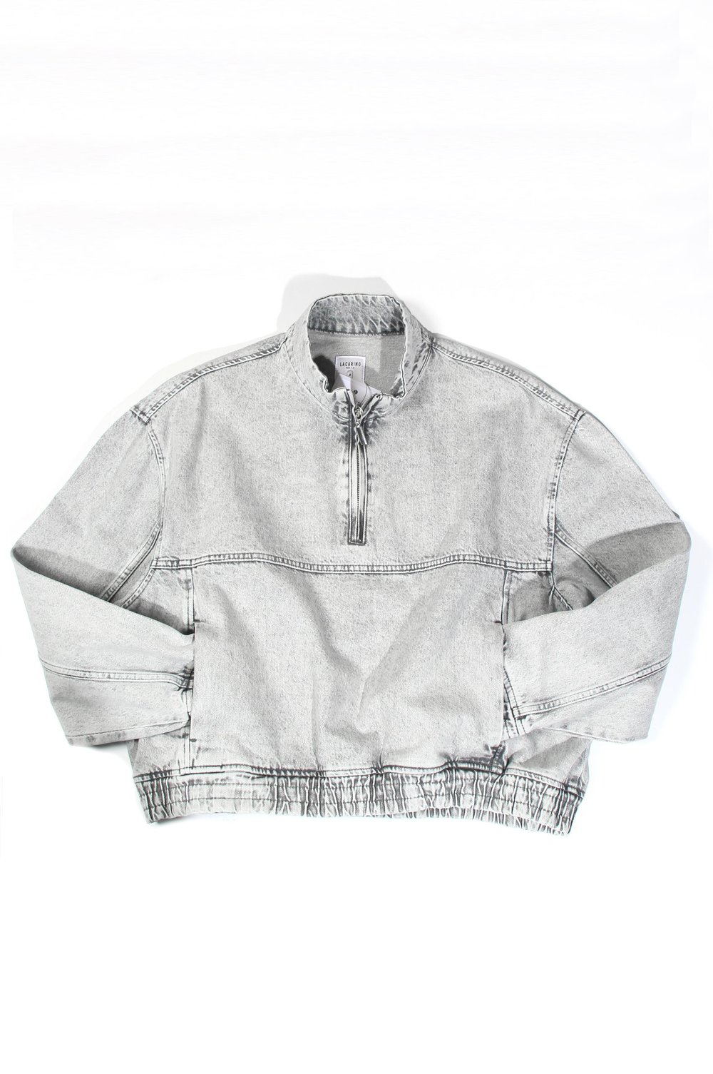 LACARINOYaka Fermuar Detaylı Gri Sweatshirt 