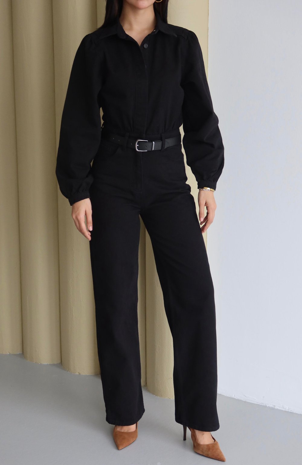 LACARINOKemer Detaylı Siyah Tulum