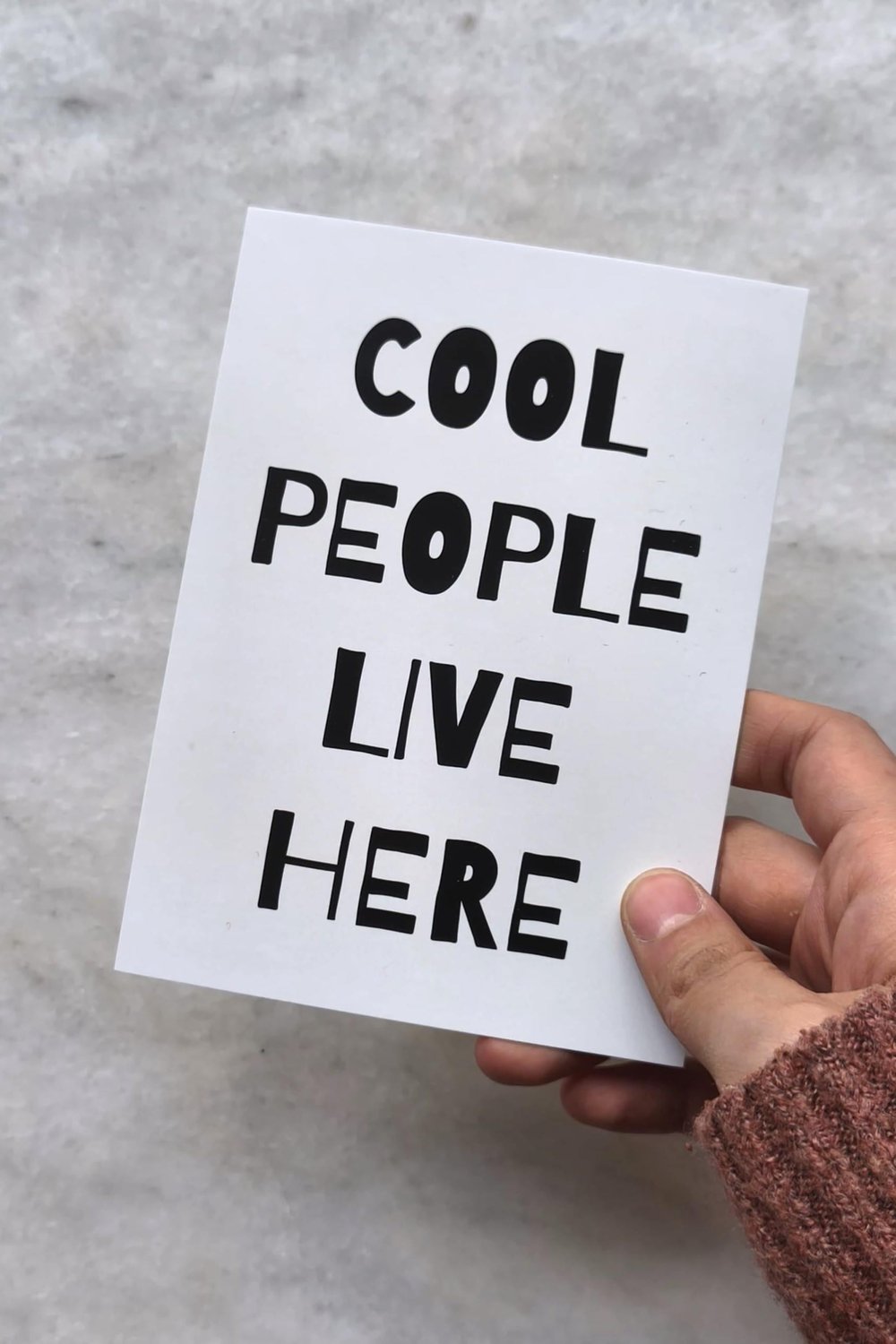 Cool People Desen Baskılı 11*15 cm 380 gr Kuşe Kağıt Hediyelik Kart