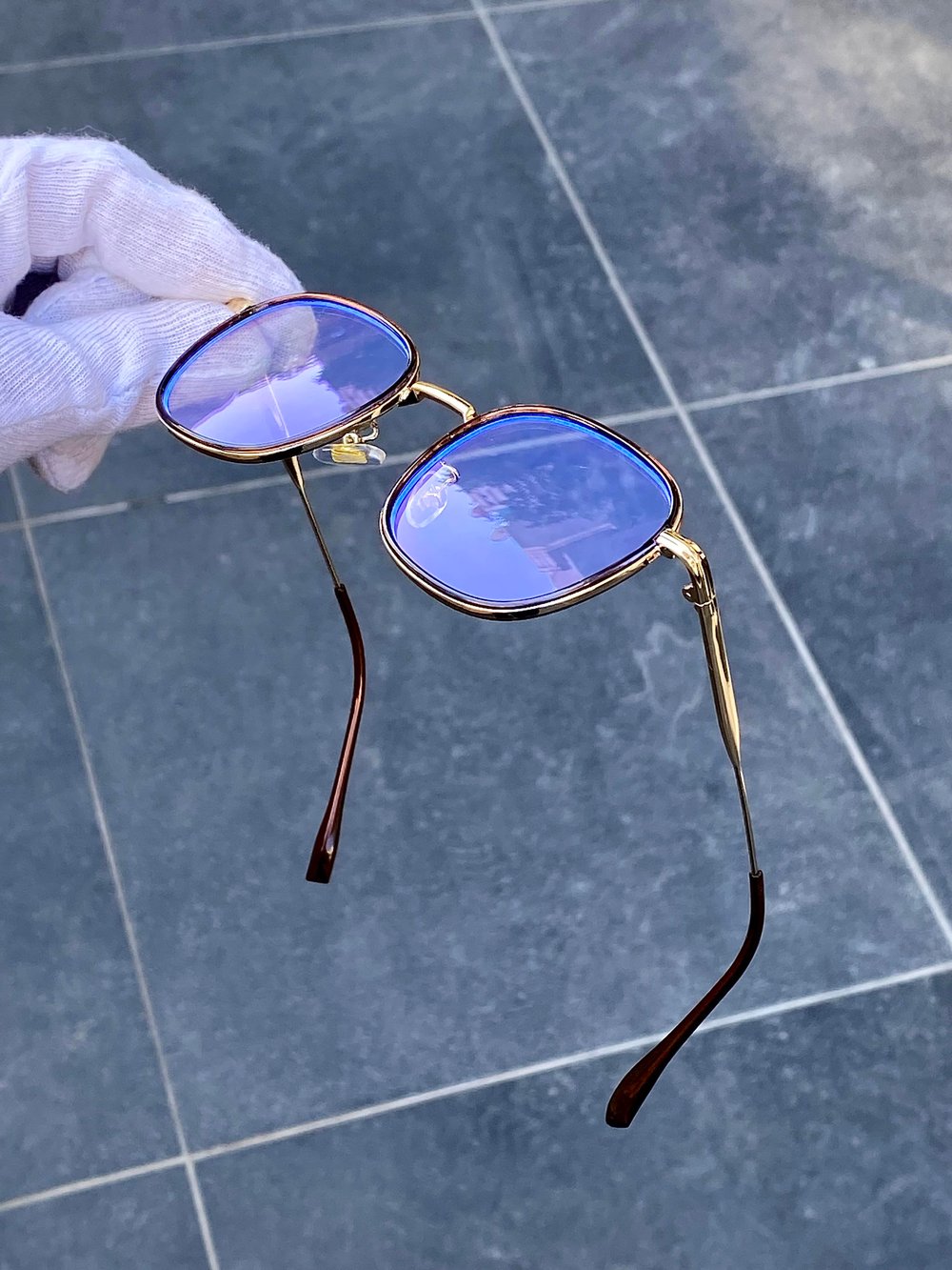 TYZA Kahve-Gold Blueblock Optik Uyumlu Gözlük
