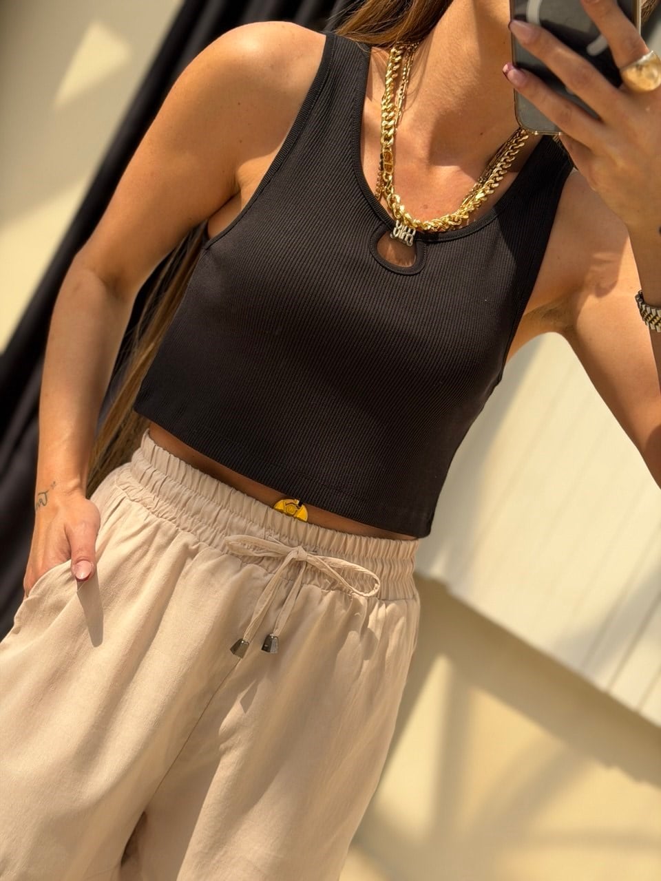 Mıu Crop Atlet Siyah