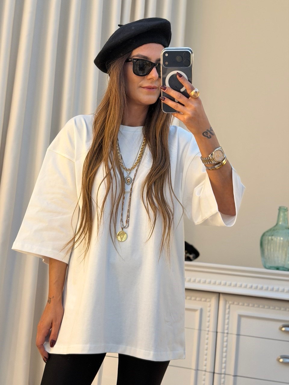 Truvakar Kol Oversize Tshirt Beyaz