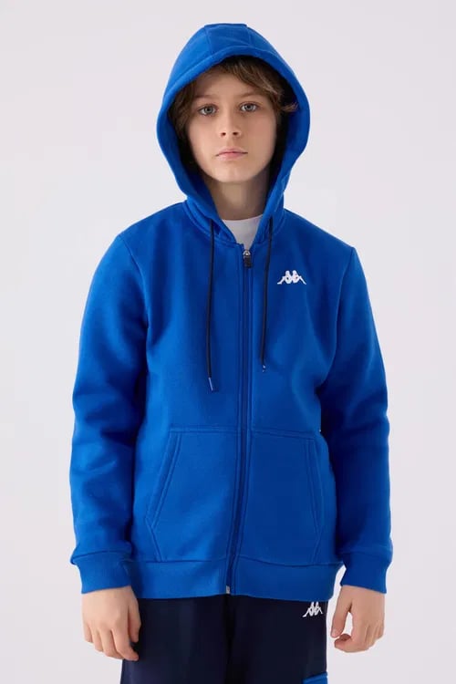Kappa Erkek Çocuk Fermuarlı Sweatshirt 5-16 Yaş Mavi