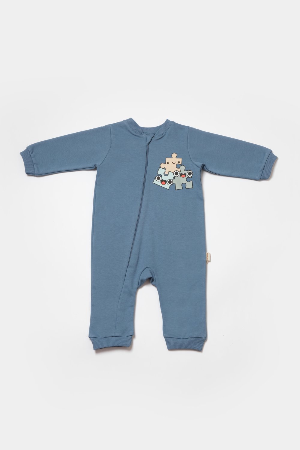 BabyCosy Erkek Bebek Ayaksız Fermuarlı Tulum  3-24 Ay Mavi