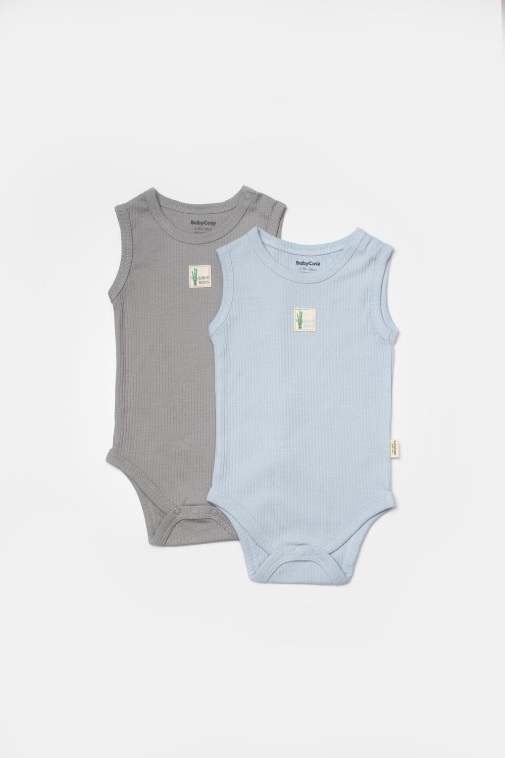 BabyCosy Erkek Bebek Çıtçıtlı 2Li Atlet Badi 3-24 Ay Mavi