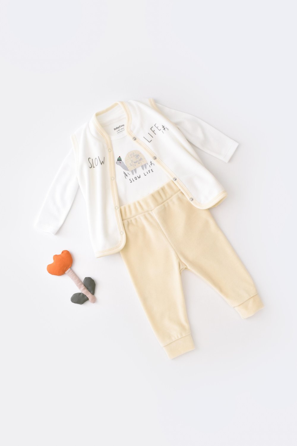 BabyCosy Kız Bebek 3lü Takım 3-24 Ay Krem