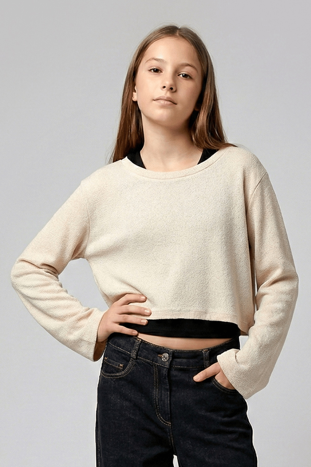 Dmb Kız Çocuk 2Li Bluz 9-14 Yaş Bej