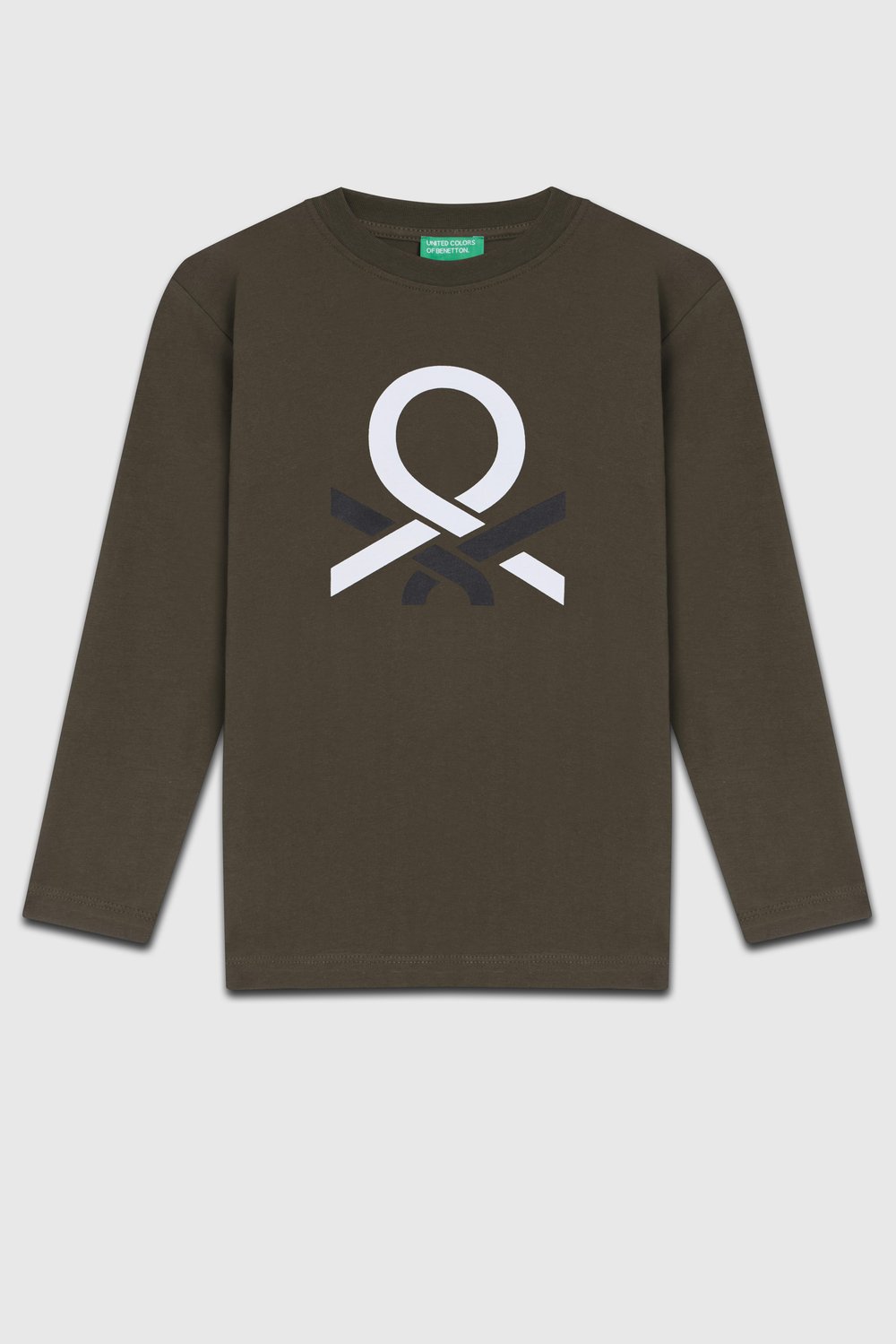 Benetton Erkek Çocuk Baskılı Sweatshirt 6-14 Yaş Haki
