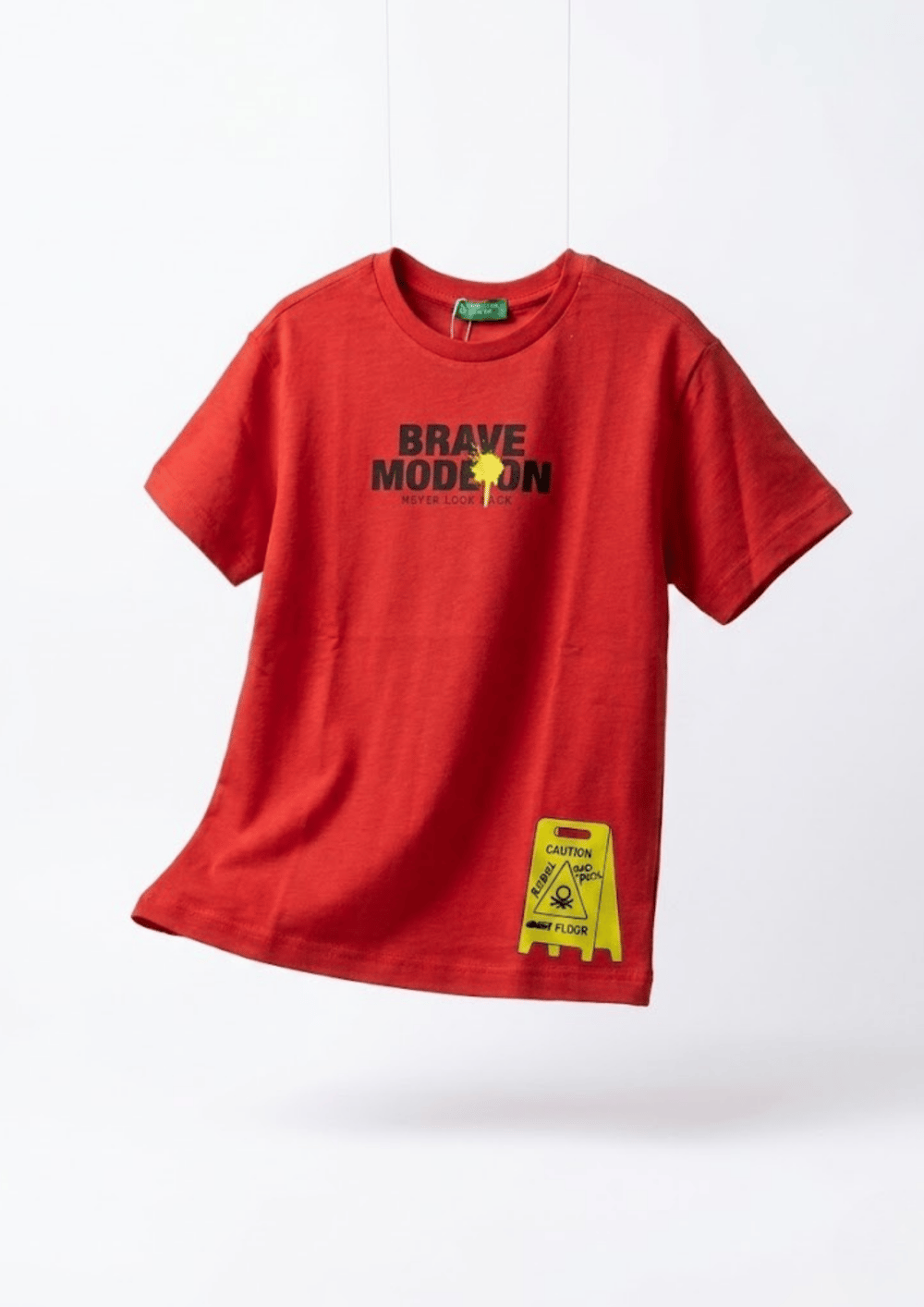 Benetton Erkek Çocuk Baskılı Tshirt 6-14 Yaş Bordo