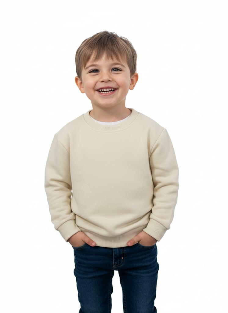 Benetton Erkek Çocuk Sırt Baskılı Sweatshirt 1-6 Yaş Bej