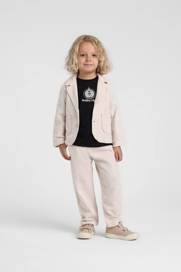 Escabel Erkek Bebek Pantolon Ceket Takım 1-5 Yaş Ekru