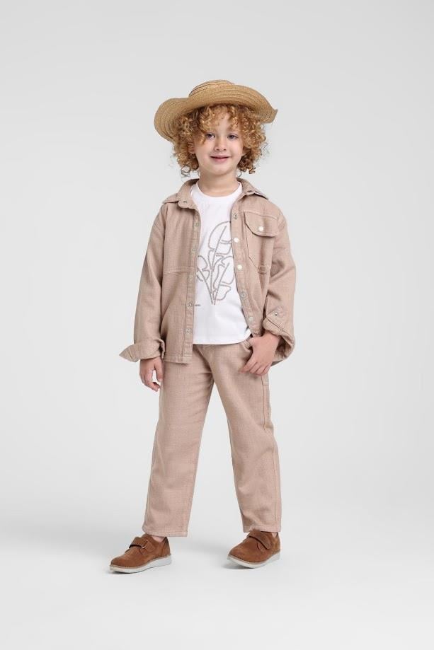 Escabel Erkek Bebek Pantolonlu Takım 1-5 Yaş Bej