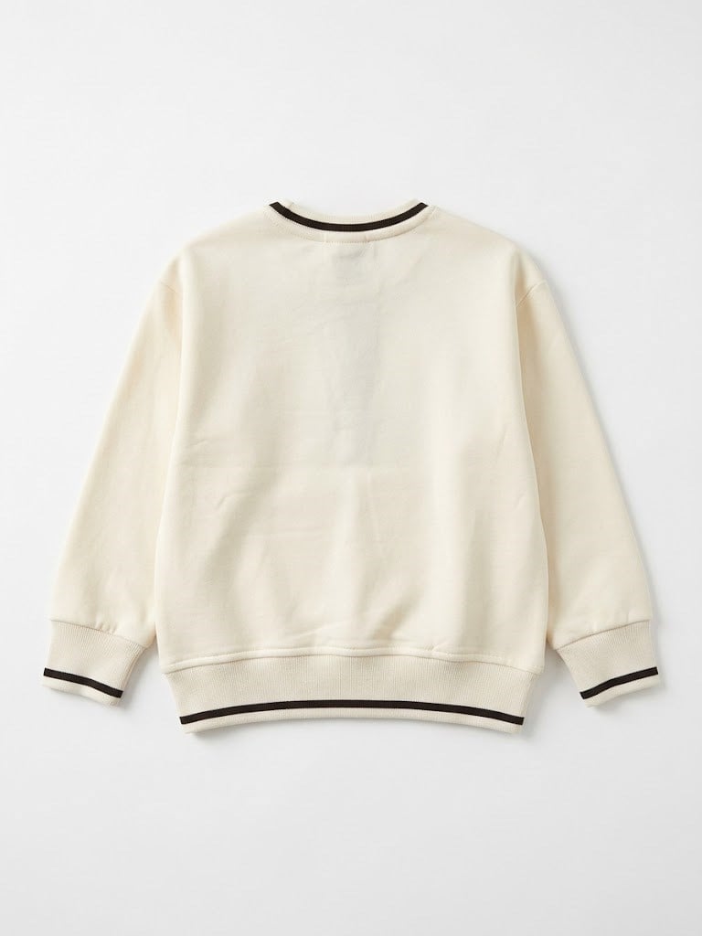 Escabel Erkek Çocuk Baskılı Sweatshirt 4-9 Yaş Ekru