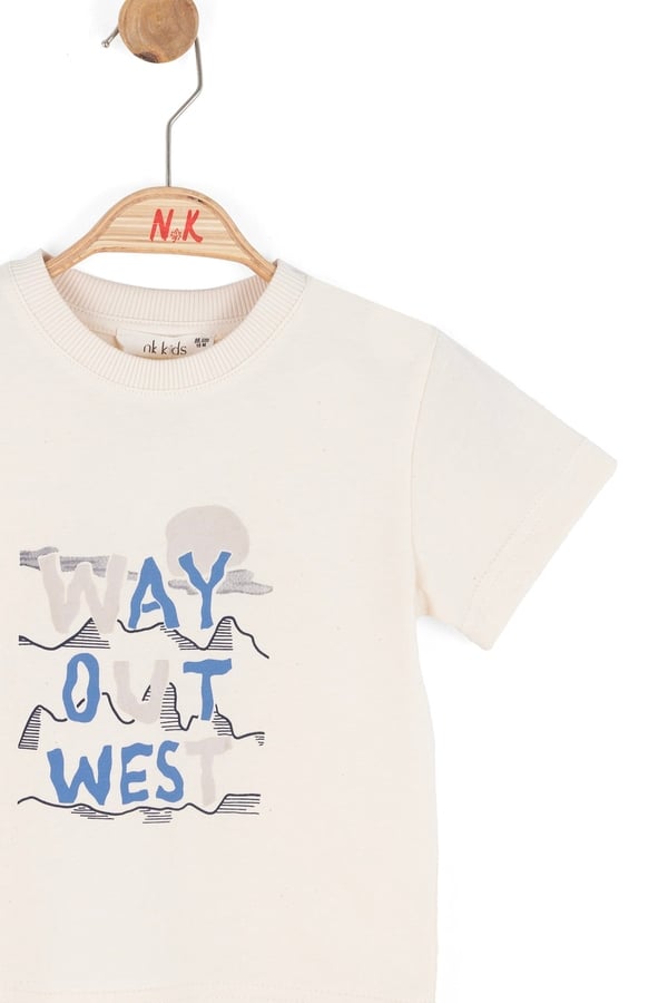 Nk Erkek Bebek West Tshirt 1-4 Yaş Krem