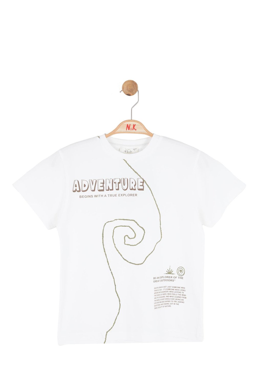 Nk Erkek Çocuk Great Tshirt 4-8 Yaş Ekru-Yeşil