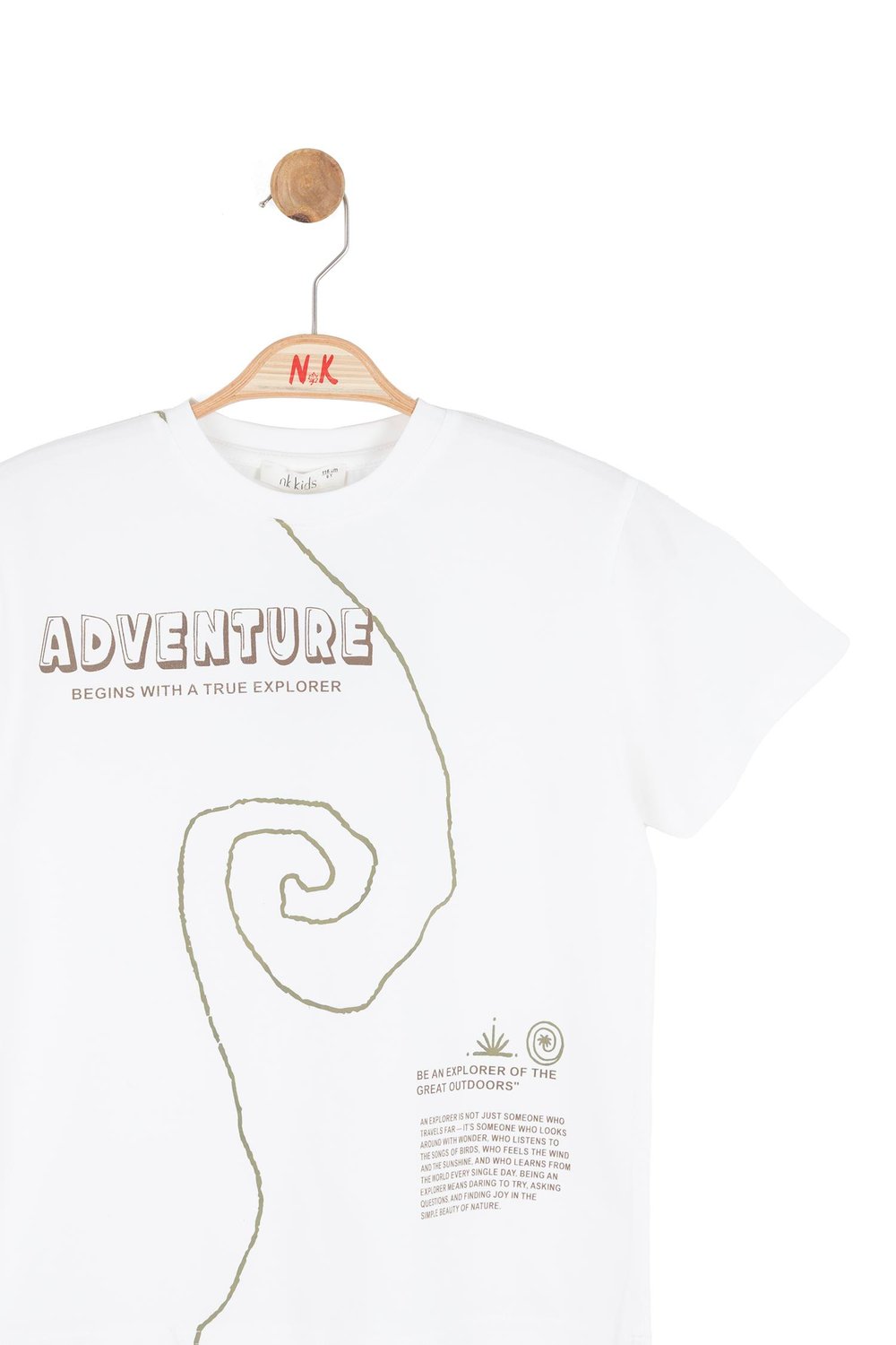 Nk Erkek Çocuk Great Tshirt 4-8 Yaş Ekru-Yeşil