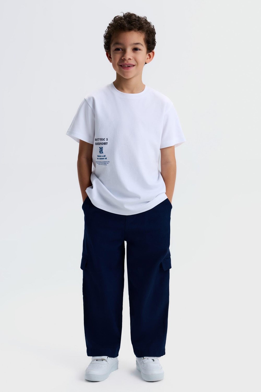 Nk Erkek Çocuk Harmony Tshirt 4-8 Yaş Ekru-Mavi