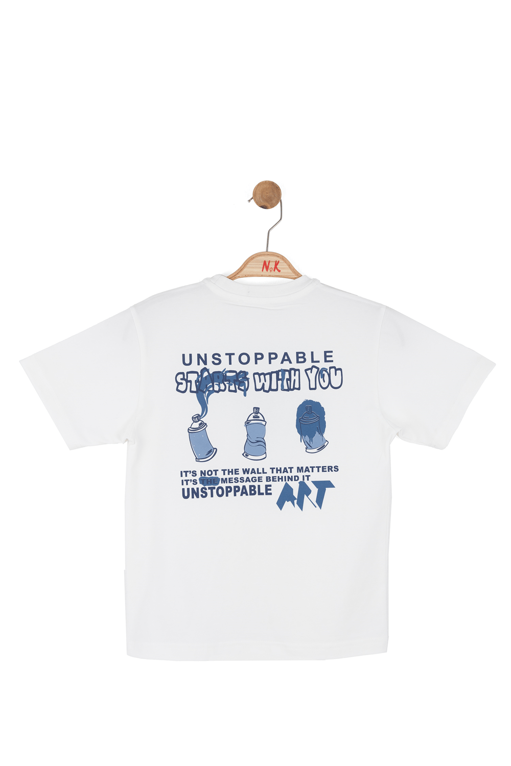 Nk Erkek Çocuk Start Tshirt 4-8 Yaş Ekru-Mavi