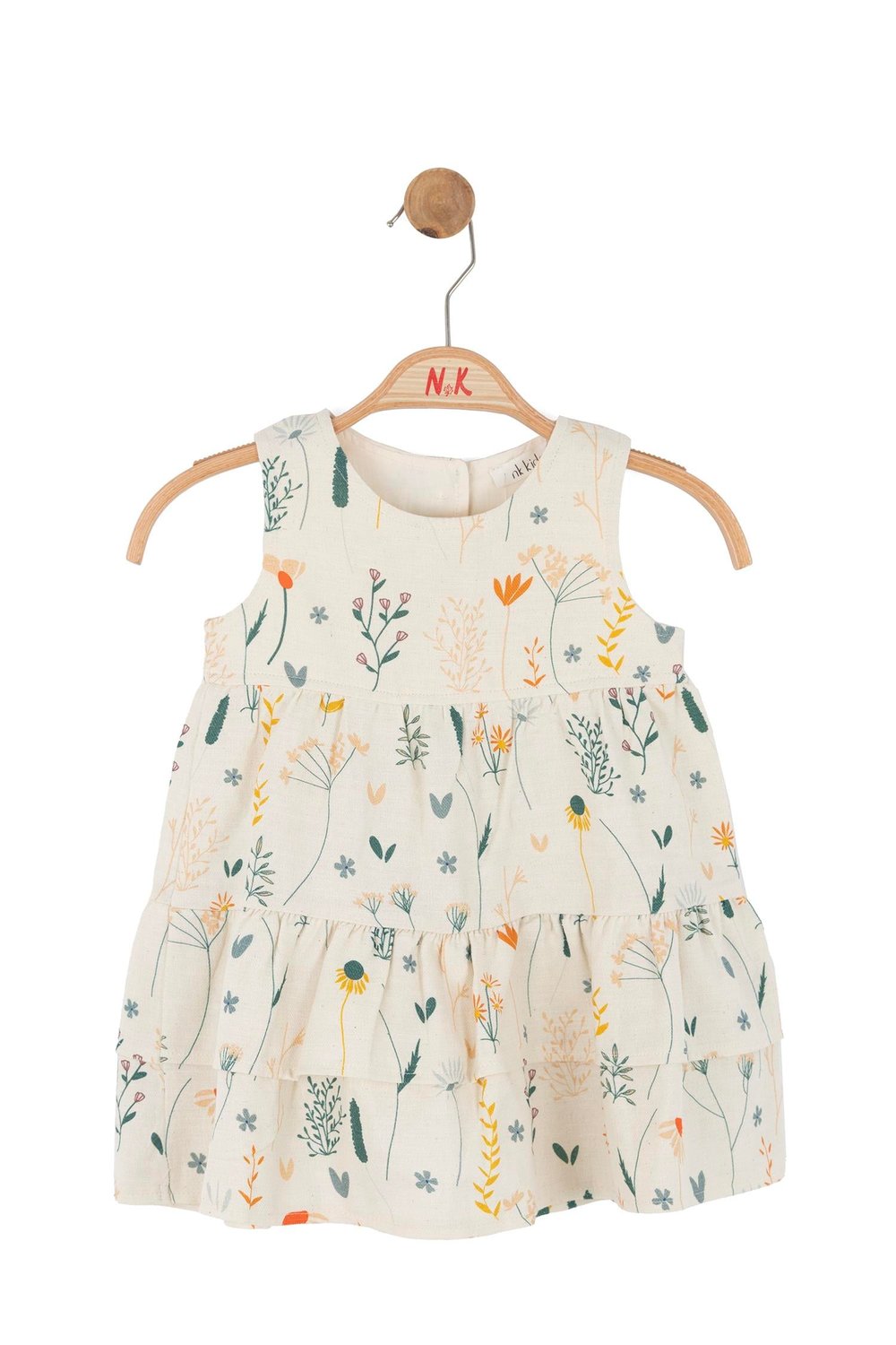 Nk Kız Bebek Sunflower Elbise 1-4 Yaş Krem