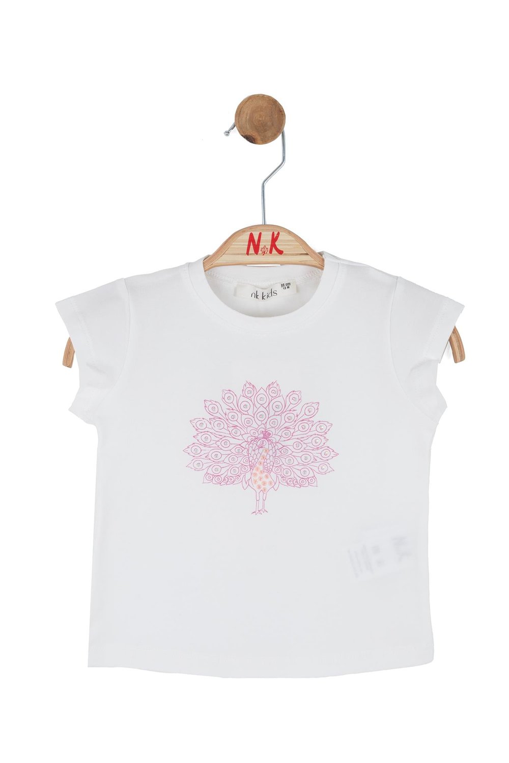 Nk Kız Bebek Tavus Kuşu Tshirt 1-4 Yaş Ekru-Lila